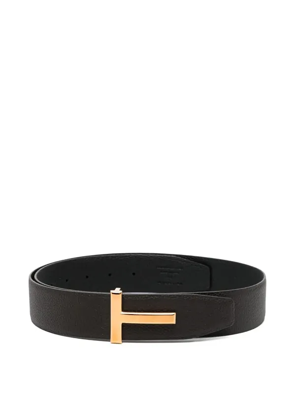 Grained Leather T Icon Belt - Tom Ford