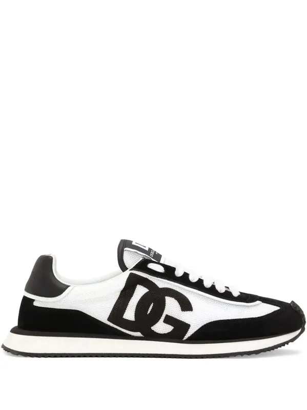 Suede And Mesh Dg Cushion Sneakers - Dolce & Gabbana