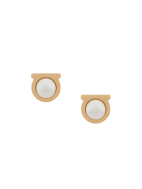 Gancini Pearl Earrings - Ferragamo