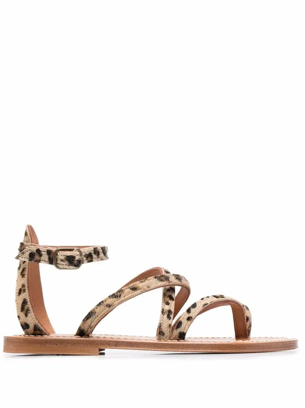 Epicure Leopard Printed Hair Calf Sandals - Kjacques