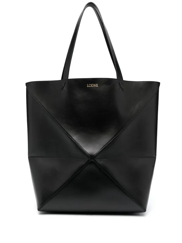 Xl Puzzle Fold Tote In Shiny Calfskin - Loewe