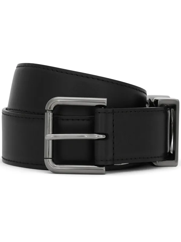 Calfskin Belt With Dg Logo - Dolce & Gabbana