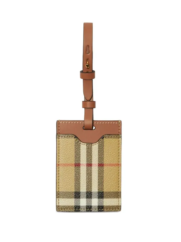 Check Leather Luggage Tag - Burberry London England