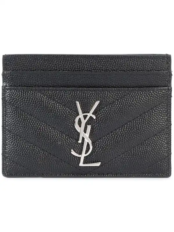 Cassandre MatelassÉ Card Case In Grain De Poudre Leather - Saint Laurent