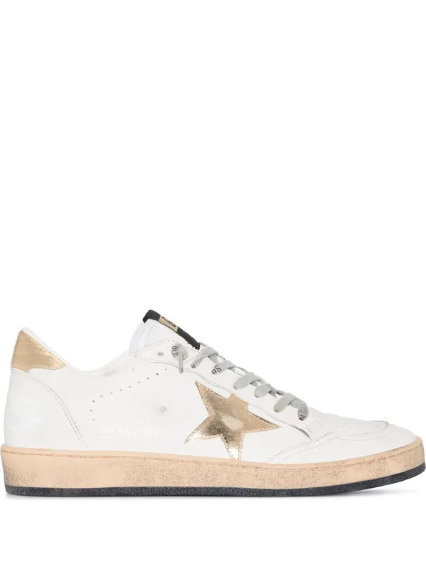 Ball Star Sneakers With Gold Star And Heel Tab - Golden Goose