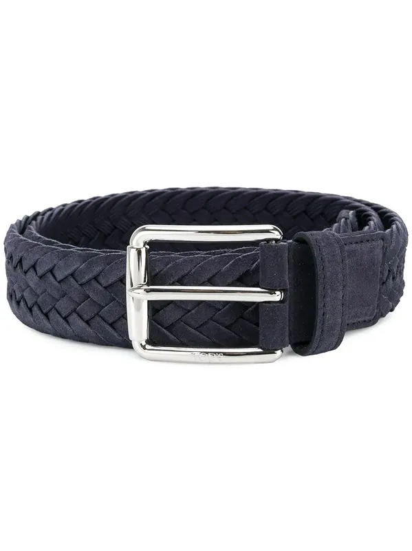 Woven Suede Belt With Branded Metal Buckle - Tod`S