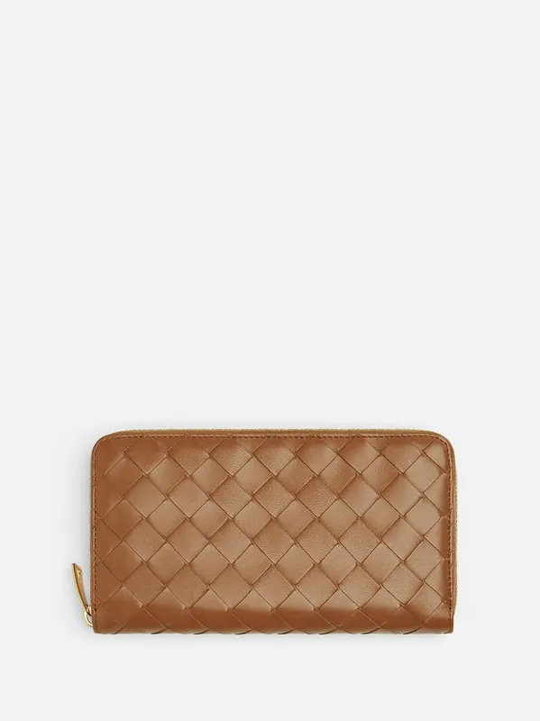 Intrecciato Zip Around Wallet - Bottega Veneta