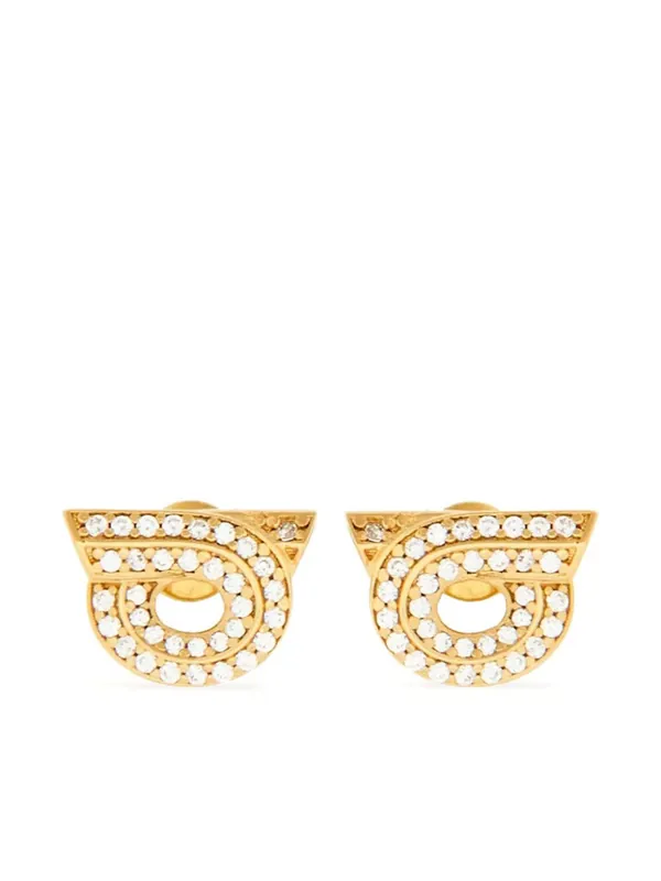Gancini Earrings With Rhinestones - Size 14