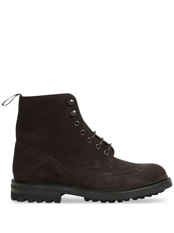 Brogue Details Suede Ankle Boots - Church's