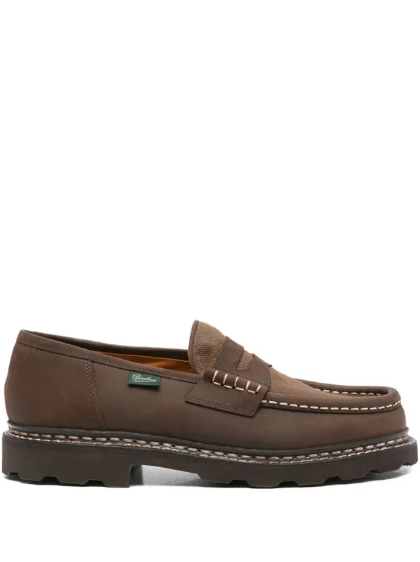 Reims Suede Loafers With Canvas Inserts - Paraboot