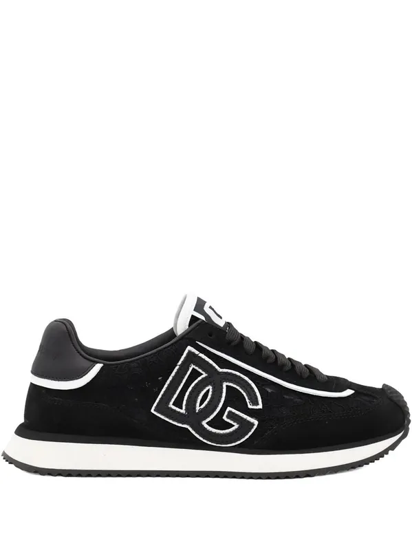 Dg Cushion Lace-Detailed Suede Sneakers