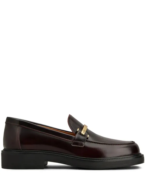 Leather Loafers With Metal Bar - Tod`S