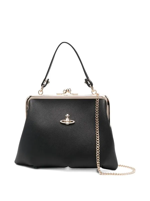 Saffiano-Effect Granny Frame Purse