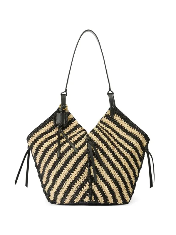 Tampa Two-Tone Raffia Shoulder Bag