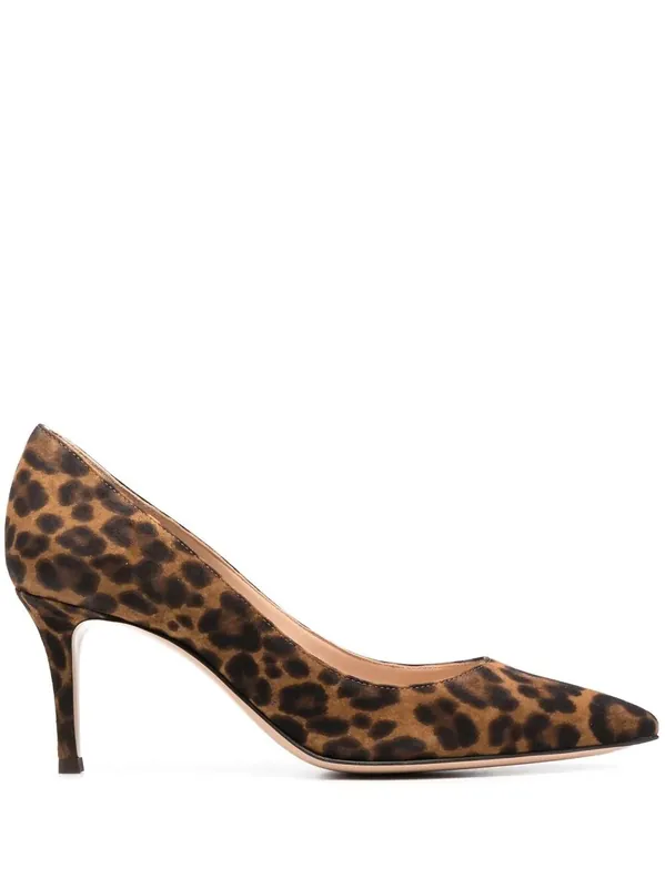 Gianvito 70 Leopard-Print Suede Pumps