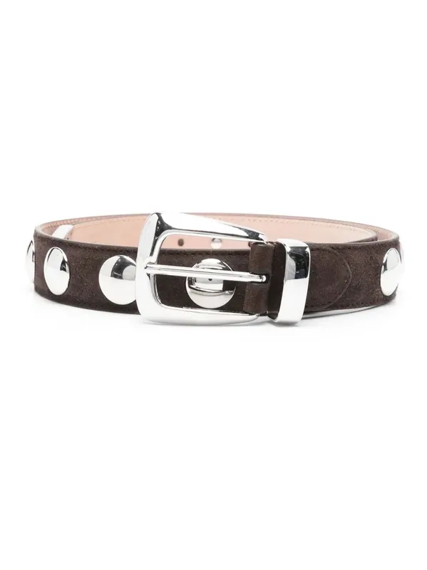 Benny Suede Belt With Studs - Khaite