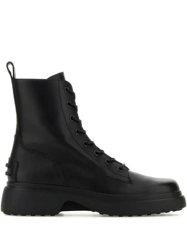 Platform Leather Combat Boots - Tod`S