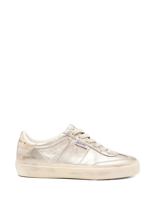 Soul Star Laminated Leather Sneakers With Crackled Leather Heel Tab - Golden Goose