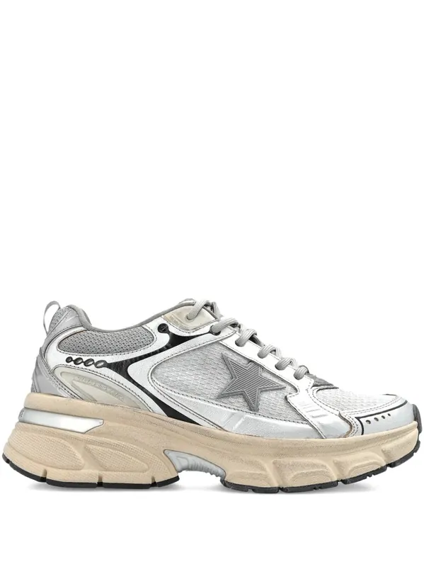 Lightstar Laminated Leather And Mesh Sneakers - Golden Goose