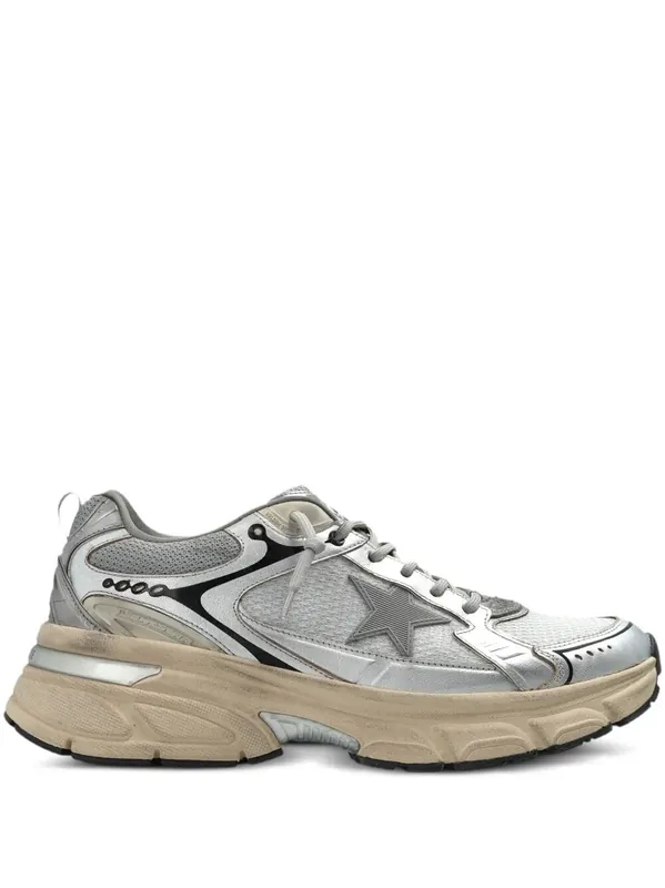 Lightstar Laminated Leather And Mesh Sneakers - Golden Goose
