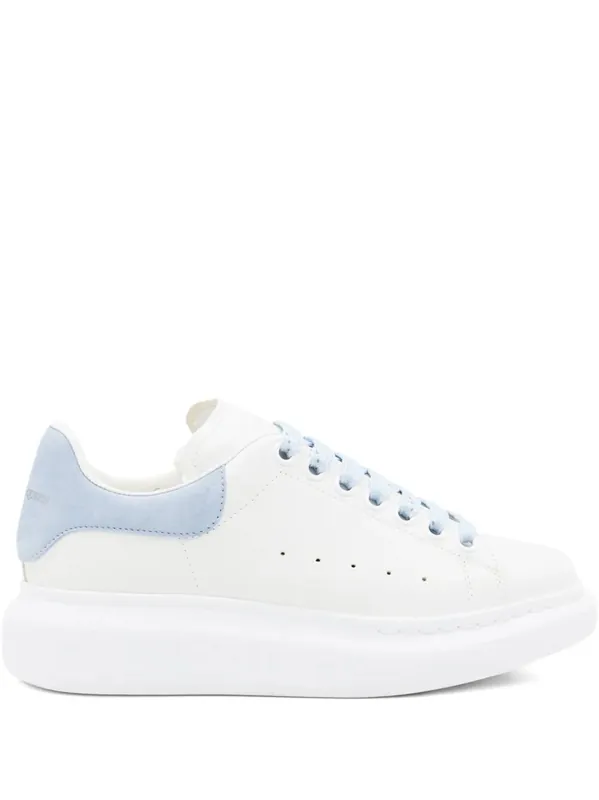 Oversized Sneakers In White/Powder Blue - Alexander McQueen