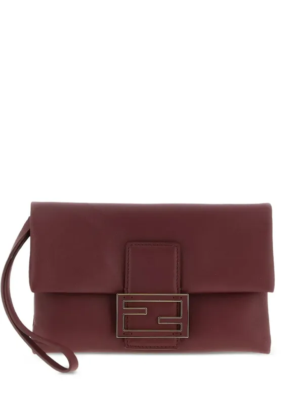 Nappa Leather Mamma Baguette Pouch With Chain - Fendi