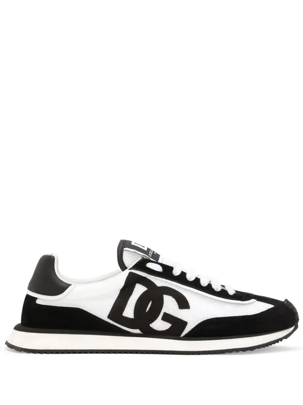 Suede And Mesh Dg Cushion Sneakers - Dolce & Gabbana