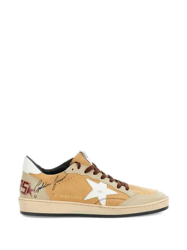 Ball Star Nabuk Leather Sneakers With White Leather Star And Heel Tab - Golden Goose
