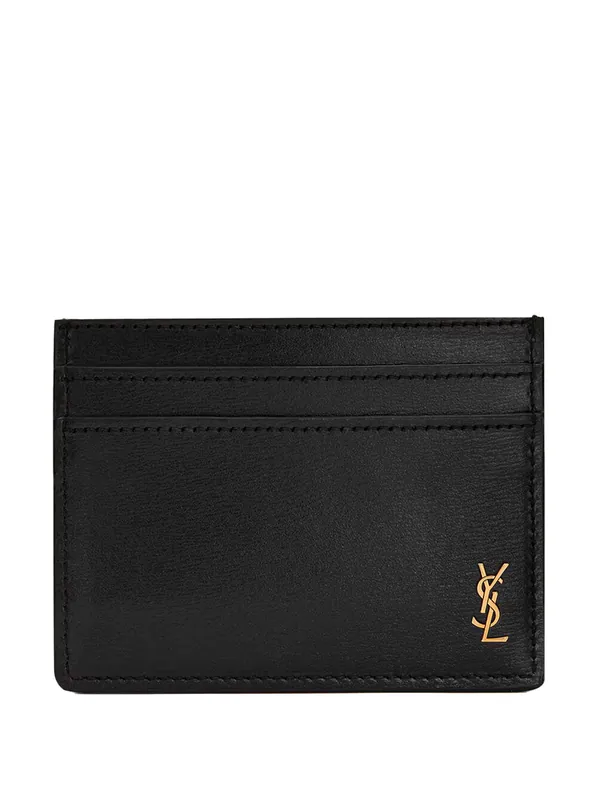 Tiny Cassandre Credit Card Case In Shiny Leather - Saint Laurent