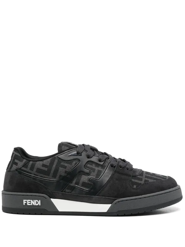 Ff Jacquard And Suede Fendi Match Sneakers