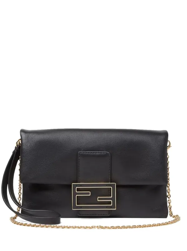 Nappa Leather Mamma Baguette Pouch With Chain - Fendi