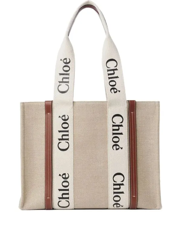 Woody Linen Tote Bag - Chloé