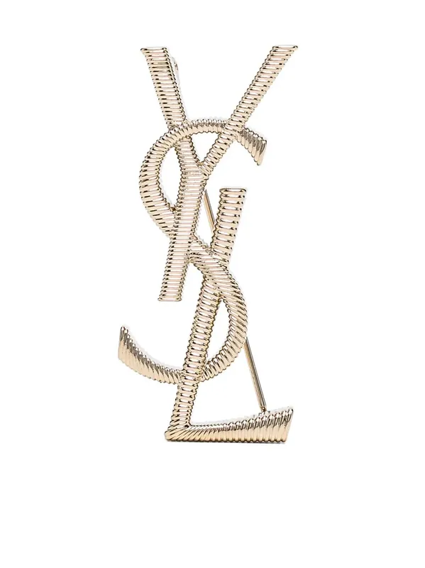 Cassandre Cord Texture Metal Brooch - Saint Laurent