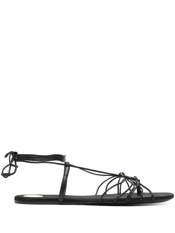 Ankle Strap Babylone Flat Sandals - Saint Laurent