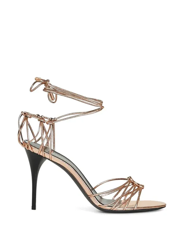 Babylone 90 Metallic Leather Sandals - Saint Laurent