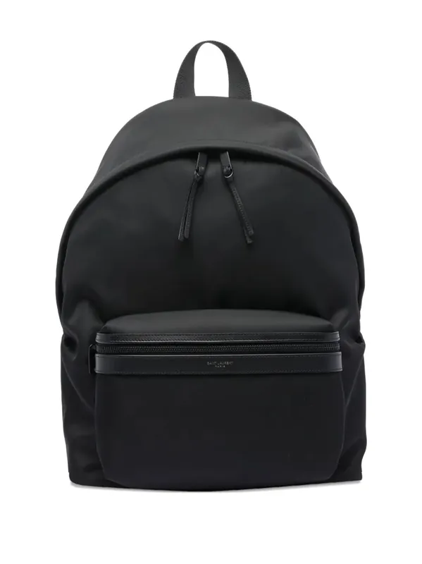 City Backpack In Econyl®, Smooth Leather And Nylon - Saint Laurent