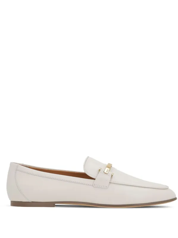 Branded Metal Bar Leather Loafers - Tod`S