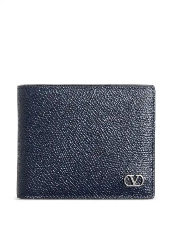 Vlogo Signature Grainy Calfskin Bi-Fold Wallet