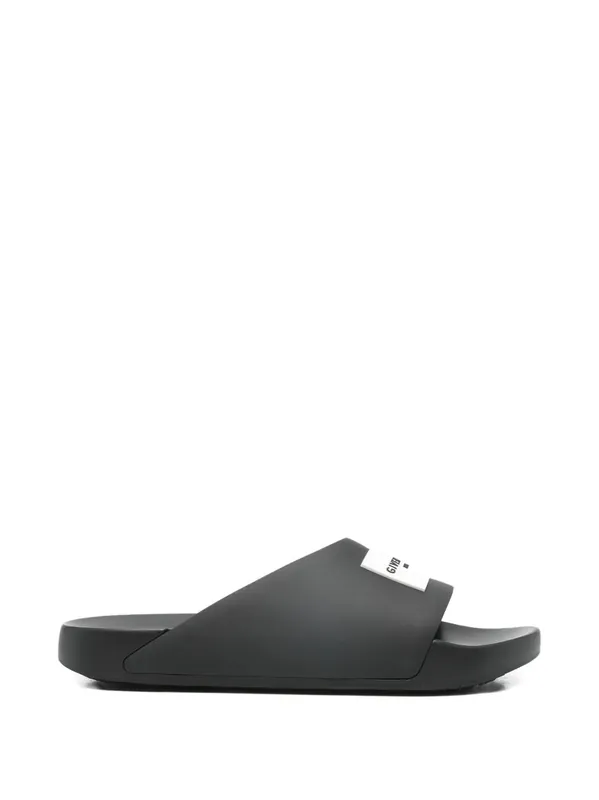 Label Slide Flat Mules In Rubber - Givenchy