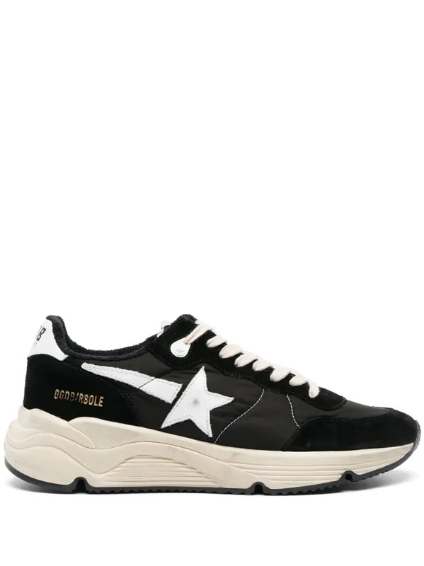 Fabric And Suede Running Sole Sneakers - Golden Goose