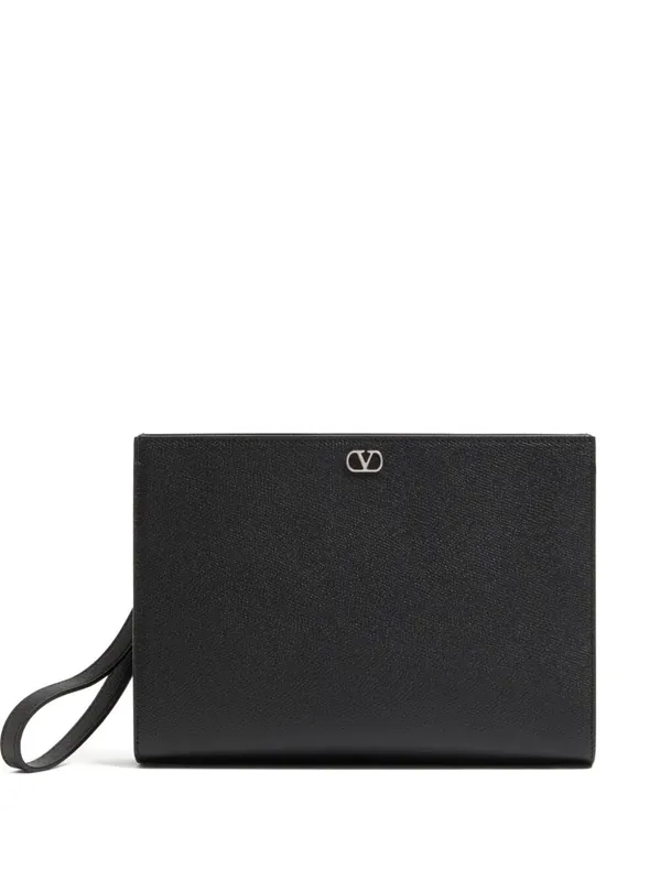 Valentino Garavani Vlogo Signature Pouch In Grained Calfskin