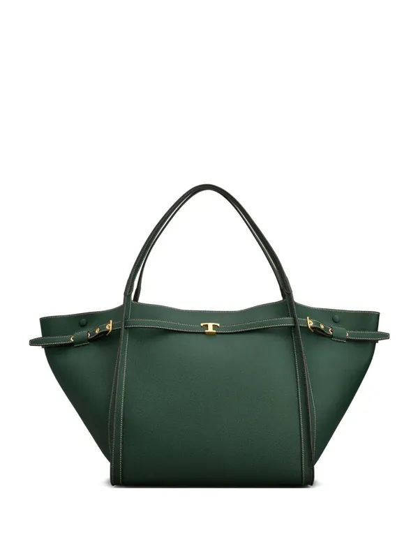 Medium Leather Shopping Bag With T Timeless Strap - Tod`S