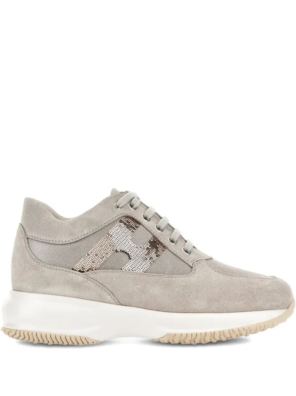 Hogan Interactive Suede Sneakers With Sequins