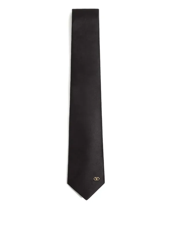 Valentie Silk Tie With Vlogo Signature Detail - Valentino Garavani