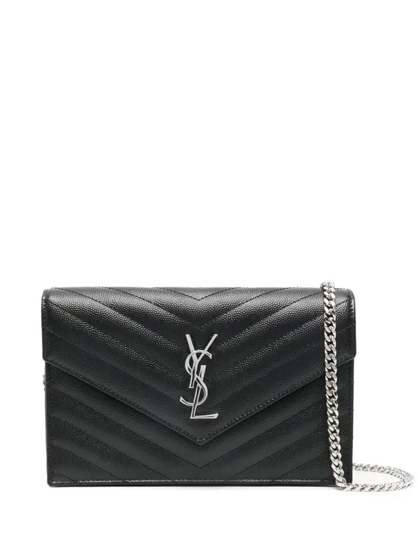 Cassandre Envelope Chain Wallet In Grain De Poudre Leather - Saint Laurent