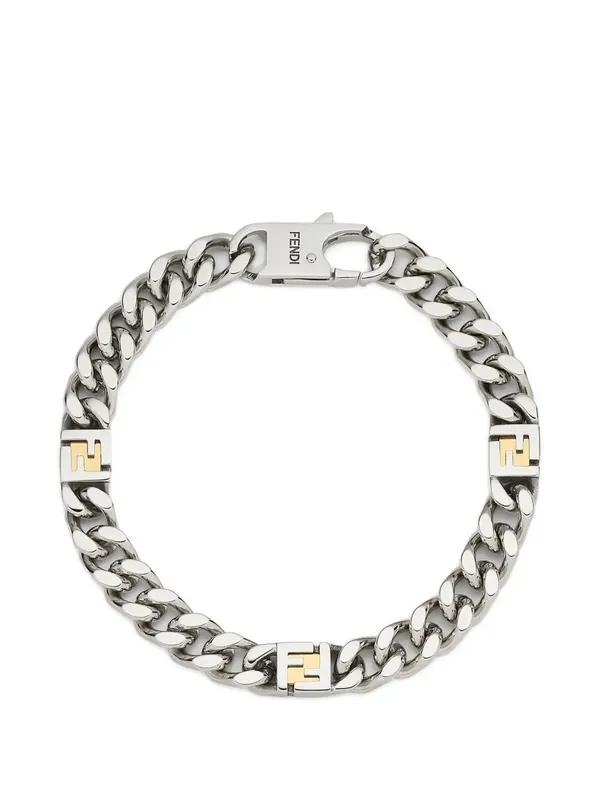 Ff Cube Silver And Gold-Coloured Bracelet