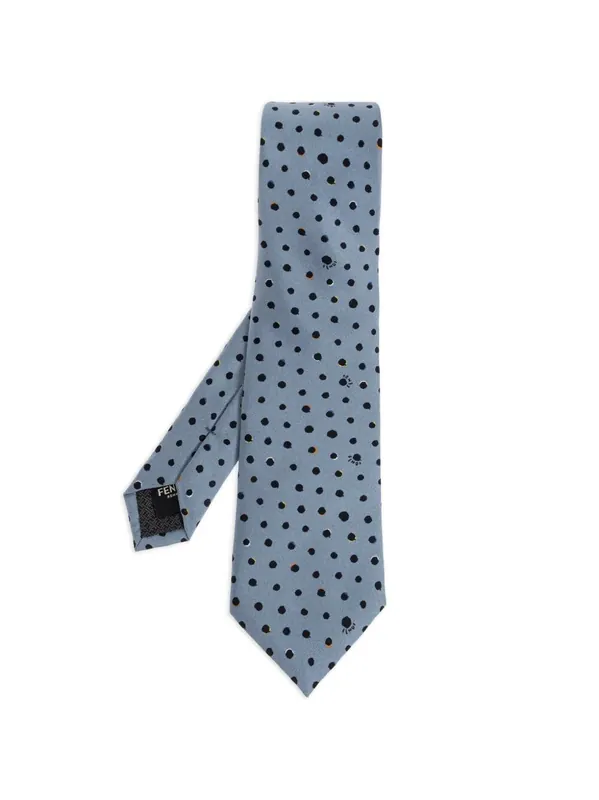 Falena Micro Dots Pattern Silk Tie - Fendi