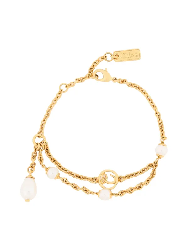 The ChloÉ Classy Brass And Glass Pearl Bracelet - Chloé