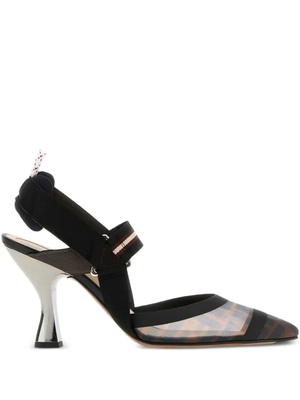 Colibri High Heel Slingback In Multicolor Technical Mesh - Fendi