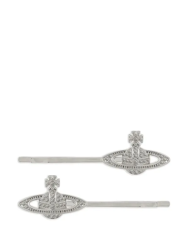 Mini Bas Relief Bobby Pin Pair - Vivienne Westwood
